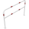 Hoop of steel tube |  48 x 2,5 mm | with cross bar | for plugging down | total width: 1500 mm | total height: 1000 mm | hot-dip galvanized and white coatedwith red reflecting stripes